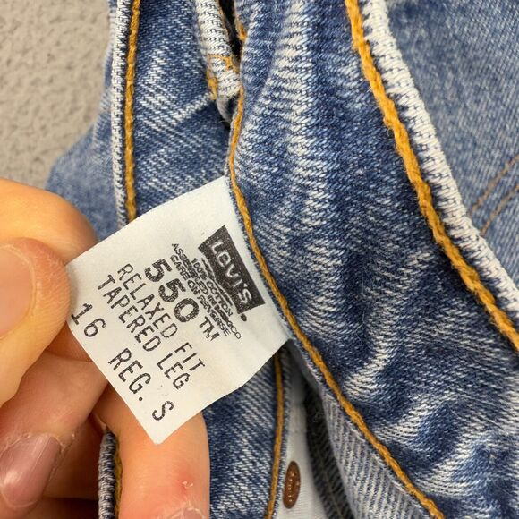 Vintage Levi's Jeans Women's 16 Reg Blue Denim Relaxed Tapered 550 Fit 32x29 90s - Picture 9 of 10